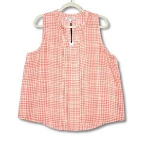 41 Hawthorn Sleeveless Plaid Top Large NWT